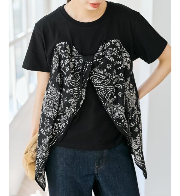 Spick and Span「《追加》manipuri / マニプリ Tシャツビスチェ」|Tシャツ・カットソー|ブラック