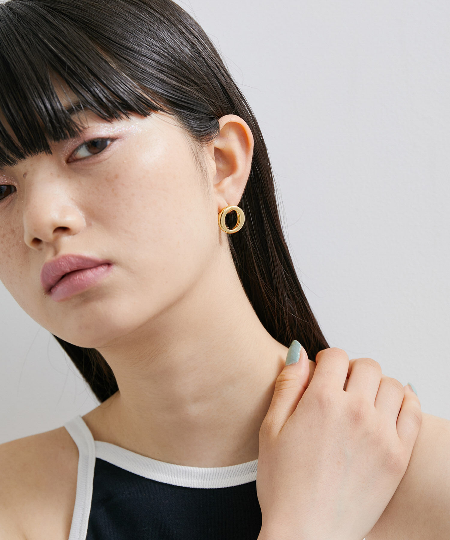 ADAM ET ROPE'「【LES BIJOUX】サークルワンタッチピアス」|ピアス|ゴールド(90)