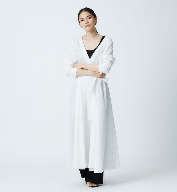 qualite「コットンカシュクールロングシャツドレス」|シャツ・ブラウス|