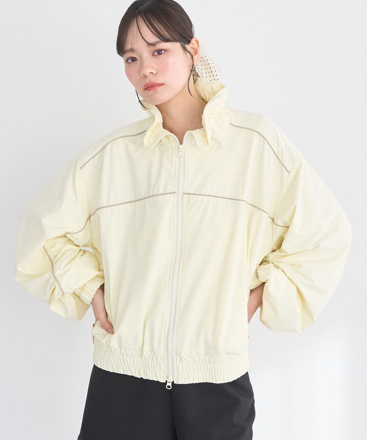 earth music&ecology「パイピングブルゾン」|ブルゾン・スタジャン|Light yellow