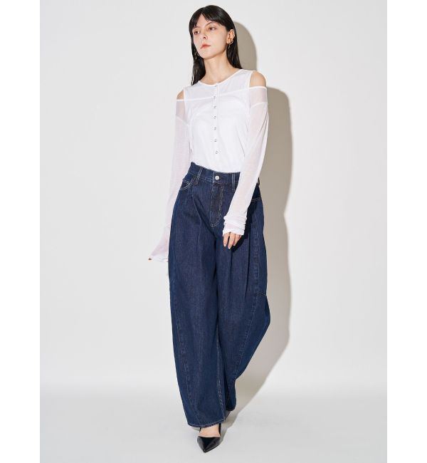 ELENDEEK「PANEL TUK DENIM WIDE PT」|デニム|