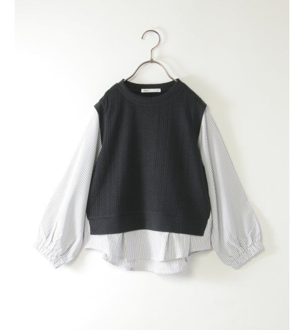 ikka kids「ＬＫケーブルガラレイヤードＰＯ」|Tシャツ・カットソー|ブラック