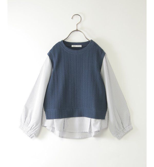 ikka kids「ＬＫケーブルガラレイヤードＰＯ」|Tシャツ・カットソー|ブルー