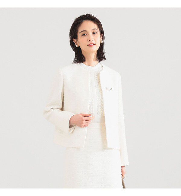 Demi-Luxe BEAMS 「ツイード クルーネック ジャケット＊」|ダッフルコート|