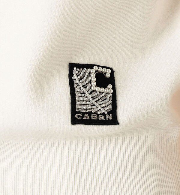 コットンカシミヤ バイカラーハーフスリーブカーディガン（CABaN