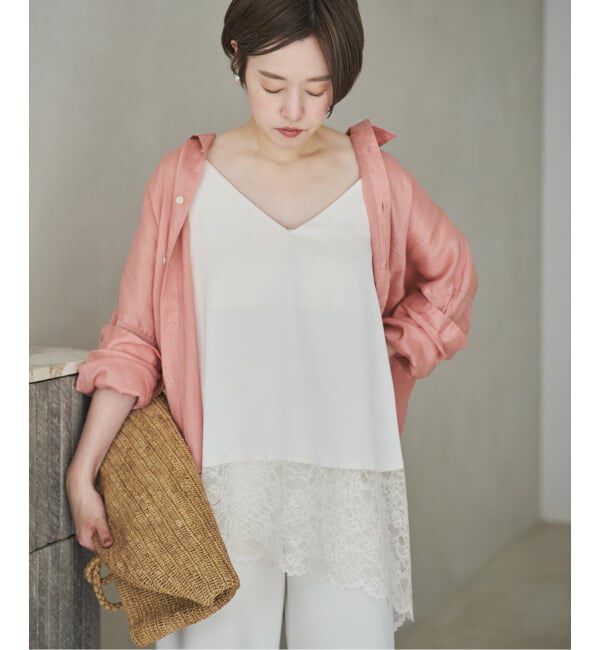 Plage「《予約》asymmetry lace キャミソール」|キャミソール|