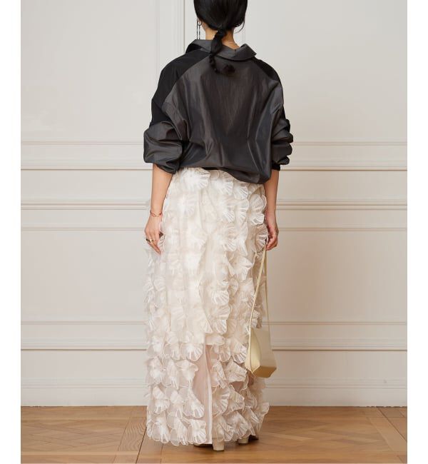 IENA LA BOUCLE「IENA LA BOUCLE フラワーモチーフオーガンジースカート」|スカート|