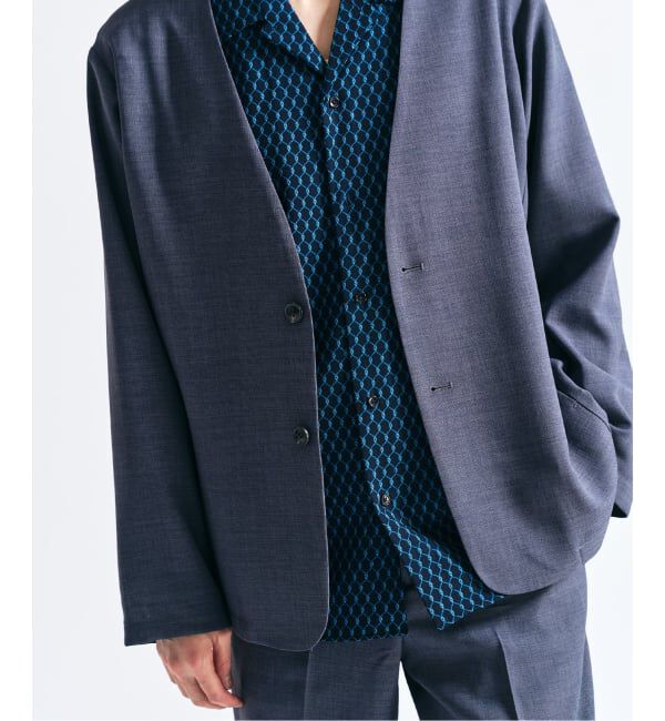 417 EDIFICE「【EVALET / エバレット】メッシュ カーディガンジャケット "セットアップ着用可能"」|ノーカラージャケット|