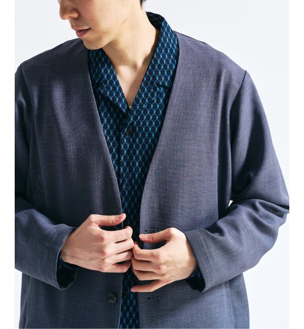 417 EDIFICE「【EVALET / エバレット】メッシュ カーディガンジャケット "セットアップ着用可能"」|ノーカラージャケット|