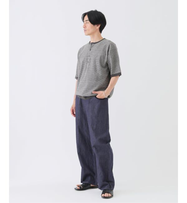 EDIFICE「《EDIFICE by PIPPIOLINO》パイル ボーダー ヘンリー」|Tシャツ・カットソー|