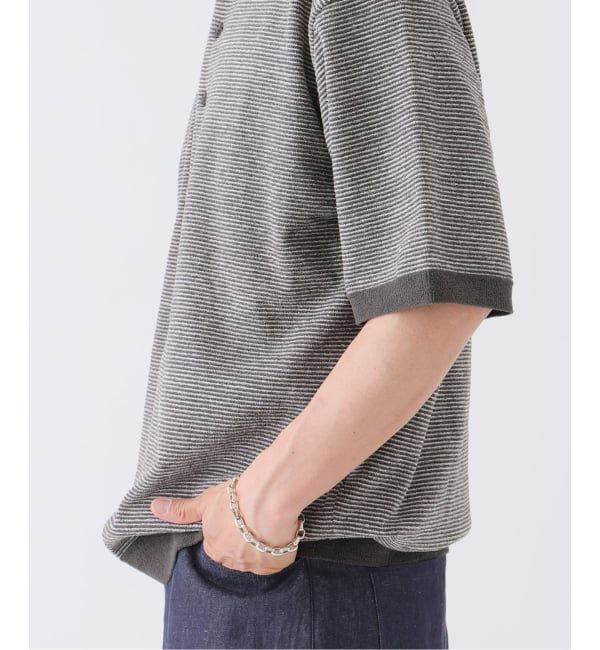 EDIFICE「《EDIFICE by PIPPIOLINO》パイル ボーダー ヘンリー」|Tシャツ・カットソー|