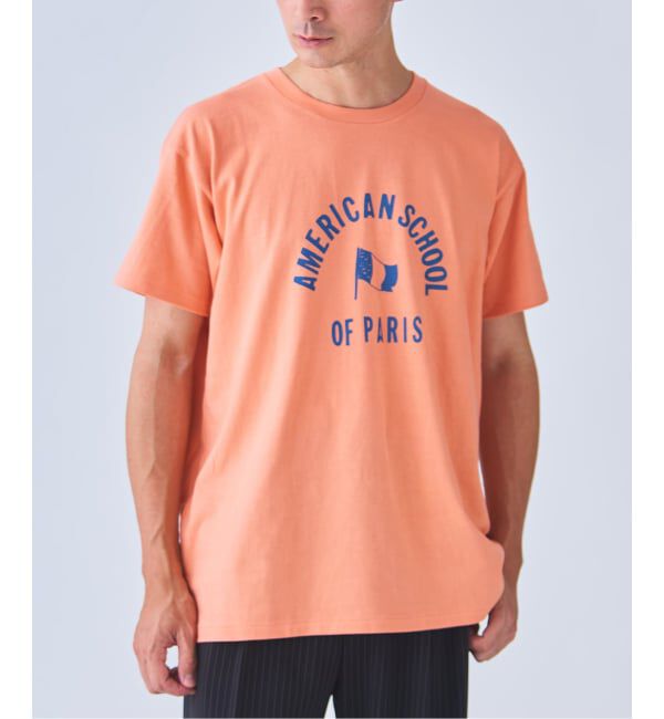 EDIFICE「《予約》Y&O(ヤング アンド オルセン) 別注 AMERICAN FRENCH PRINTED Tシャツ」|Tシャツ・カットソー|オレンジ D