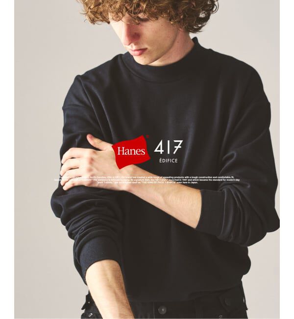 417 EDIFICE「【Hanes&times;417 EDIFICE】別注 CLEAR CUT COTTON SMOOTH MOCK NECK（MODERN FIT）」|Tシャツ・カットソー|