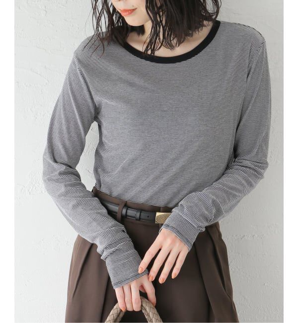 journal standard L'essage「80/-シアーフライス ロングスリーブTシャツ」|Tシャツ・カットソー|ブラック A