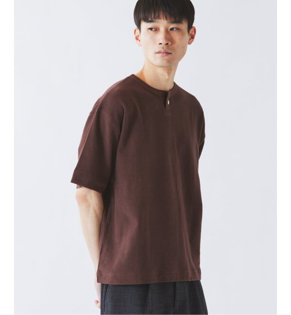 JOURNAL STANDARD relume「ブロック インレイ 1ボタン ヘンリーネック Tシャツ」|Tシャツ・カットソー|