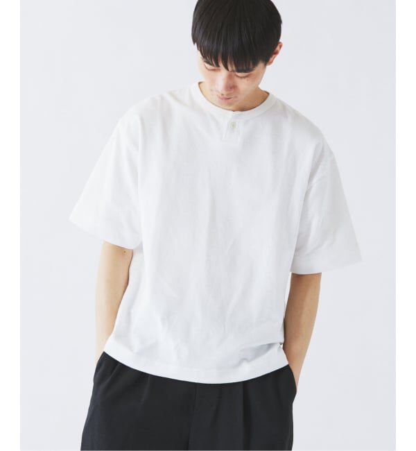 JOURNAL STANDARD relume「ブロック インレイ 1ボタン ヘンリーネック Tシャツ」|Tシャツ・カットソー|