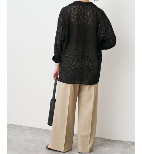 Spick and Span「エアリーレースオープンカラーシャツ」|シャツ・ブラウス|