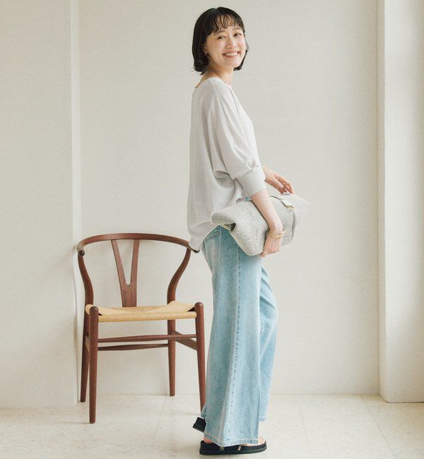  「【毎年ご好評！シワになりにくい/手洗い可】リブ付きジョーゼットドルマンブラウス」|シャツ・ブラウス|