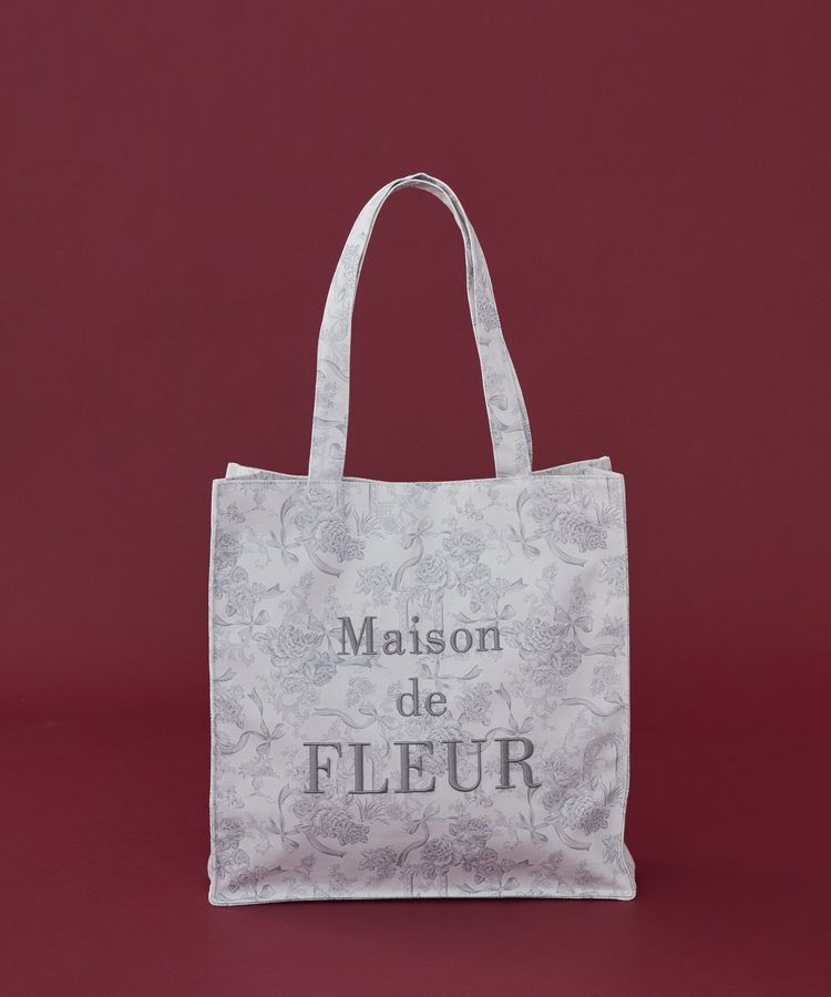 Maison de FLEUR「フラワーガーデンロゴ刺繍スクエアトート」|トートバッグ|