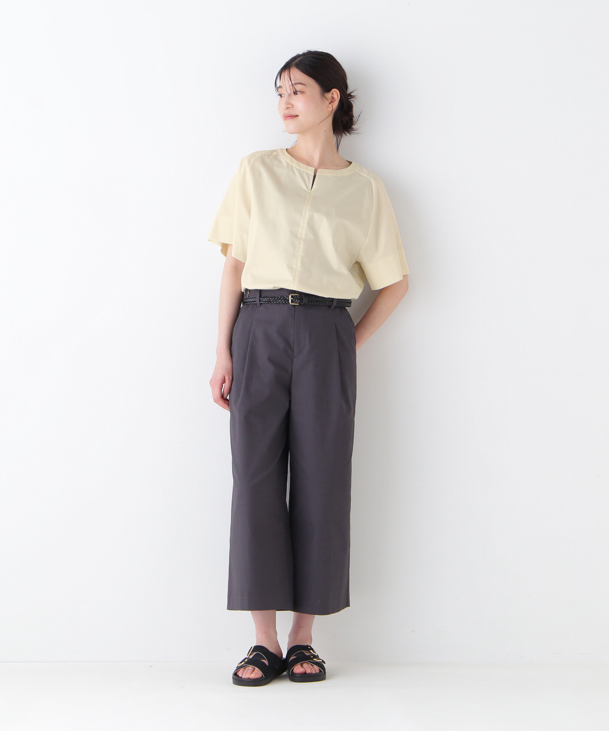  「◆ボックスシルエットキーネックブラウス」|シャツ・ブラウス|