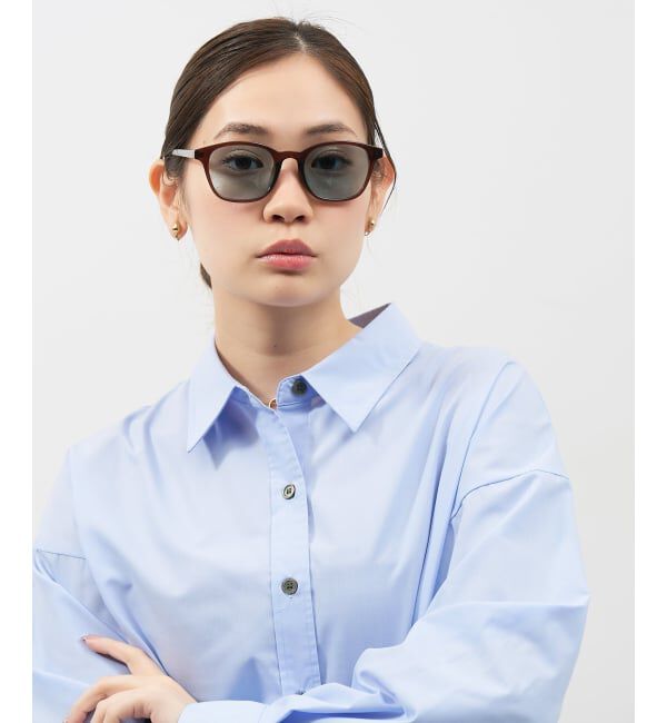  「SUNCUTGlasses/UV100%CUT ウェリントン型 サングラス | カラーレンズ 太縁フレーム  紫外線対策 UVカット」|サングラス|ブラウン3