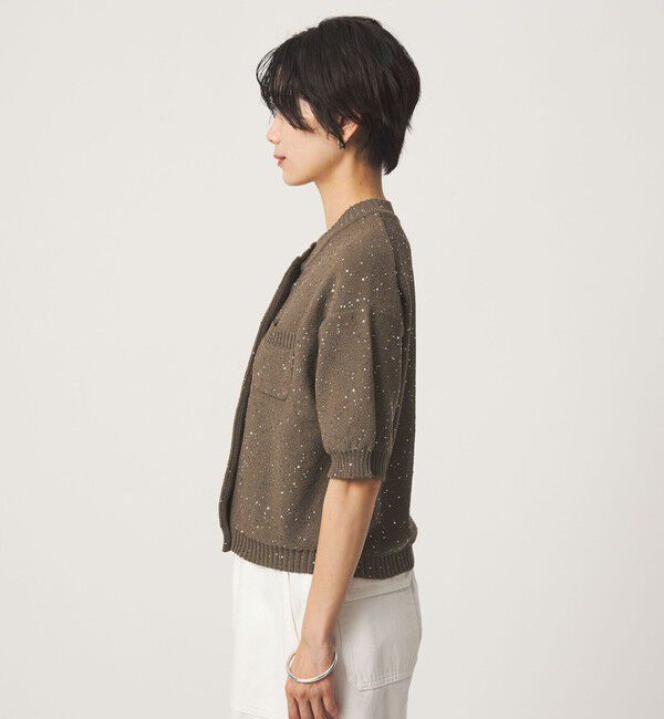 UNITED ARROWS green label relaxing「ハーフスリーブ スパンコール ニット カーディガン」|カーディガン|
