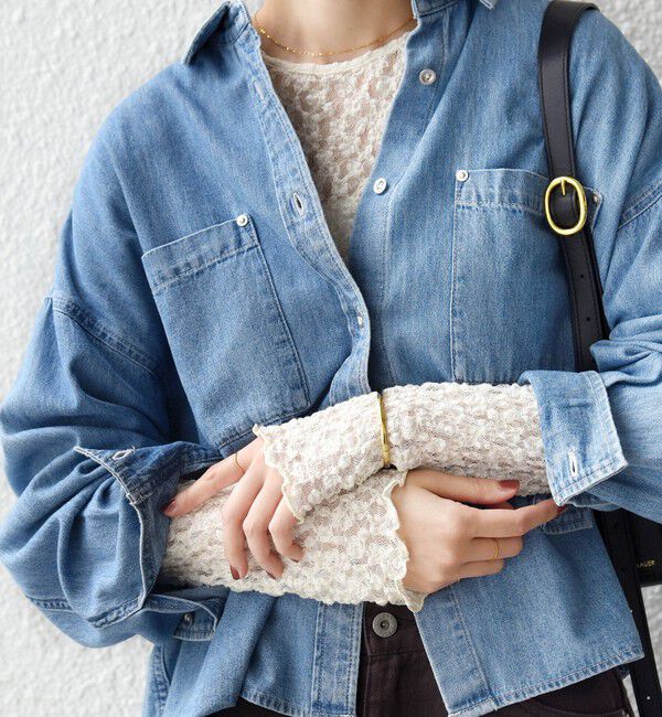 SHIPS for women「《予約》〈手洗い可能〉シュリンク レース ヘンリーネック 2WAY プルオーバー」|Tシャツ・カットソー|