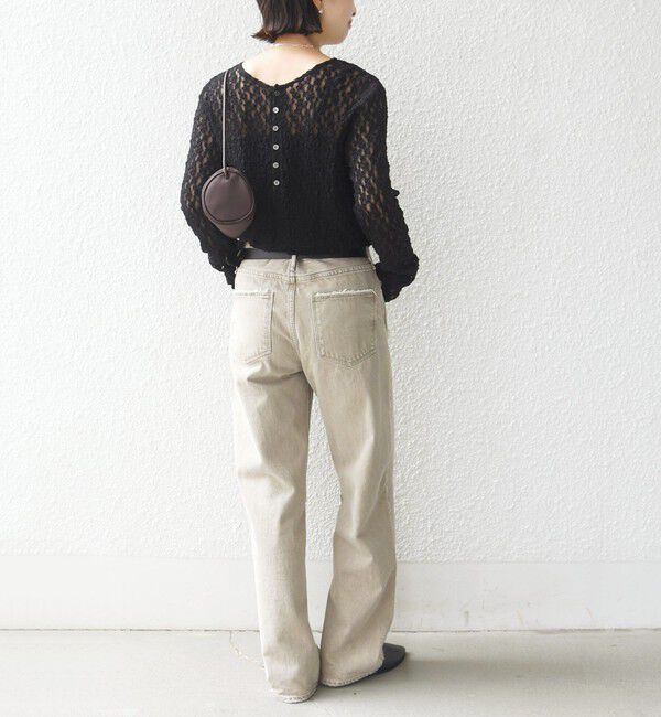 SHIPS for women「《予約》〈手洗い可能〉シュリンク レース ヘンリーネック 2WAY プルオーバー」|Tシャツ・カットソー|