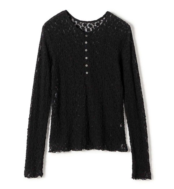 SHIPS for women「《予約》〈手洗い可能〉シュリンク レース ヘンリーネック 2WAY プルオーバー」|Tシャツ・カットソー|