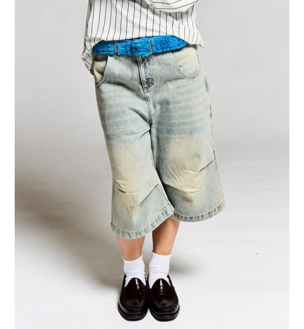 JOINT WORKS「ラインストーン デニムショーツ / J Rhine Stone Denim Shorts」|その他|ブルー A