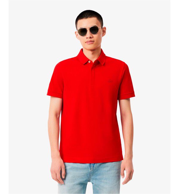 LACOSTE「『Le Paris Polo』レギュラーフィット　パリポロ 比翼ポロシャツ」|ポロシャツ|レッド