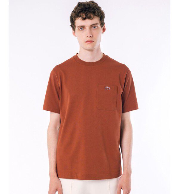 LACOSTE「アウトラインクロックポケット半袖Tシャツ」|Tシャツ・カットソー|ブラウン