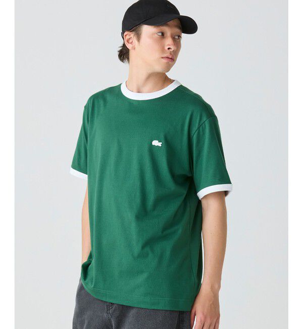 LACOSTE「【オンライン限定】LACOSTE ワンポイントロゴ リンガーTシャツ」|Tシャツ・カットソー|