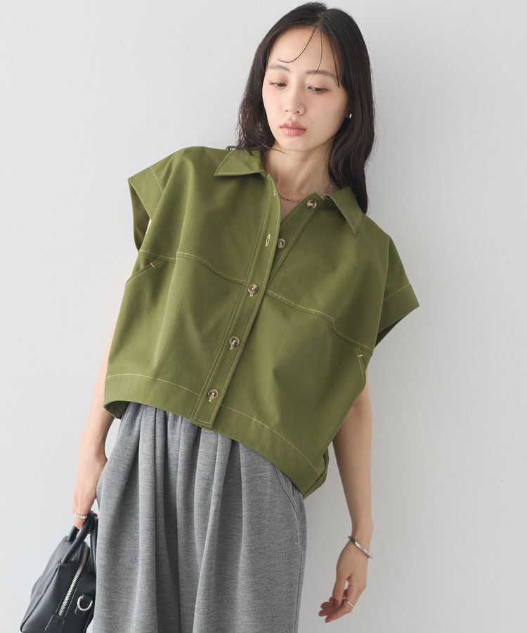 earth music&ecology「コクーンフォルムシャツ」|シャツ・ブラウス|Khaki