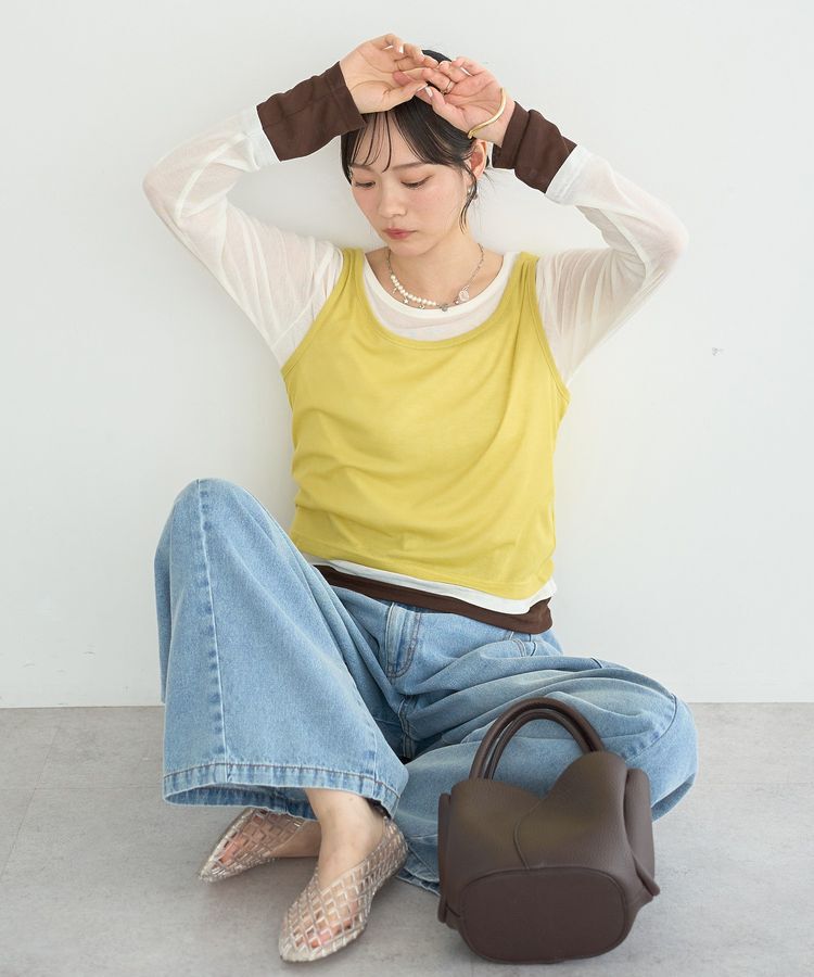 earth music&ecology「SET2点ハイショクシアータンクトップ+ロンT」|Tシャツ・カットソー|