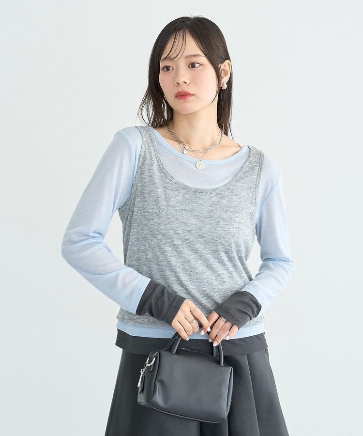 earth music&ecology「SET2点ハイショクシアータンクトップ+ロンT」|Tシャツ・カットソー|