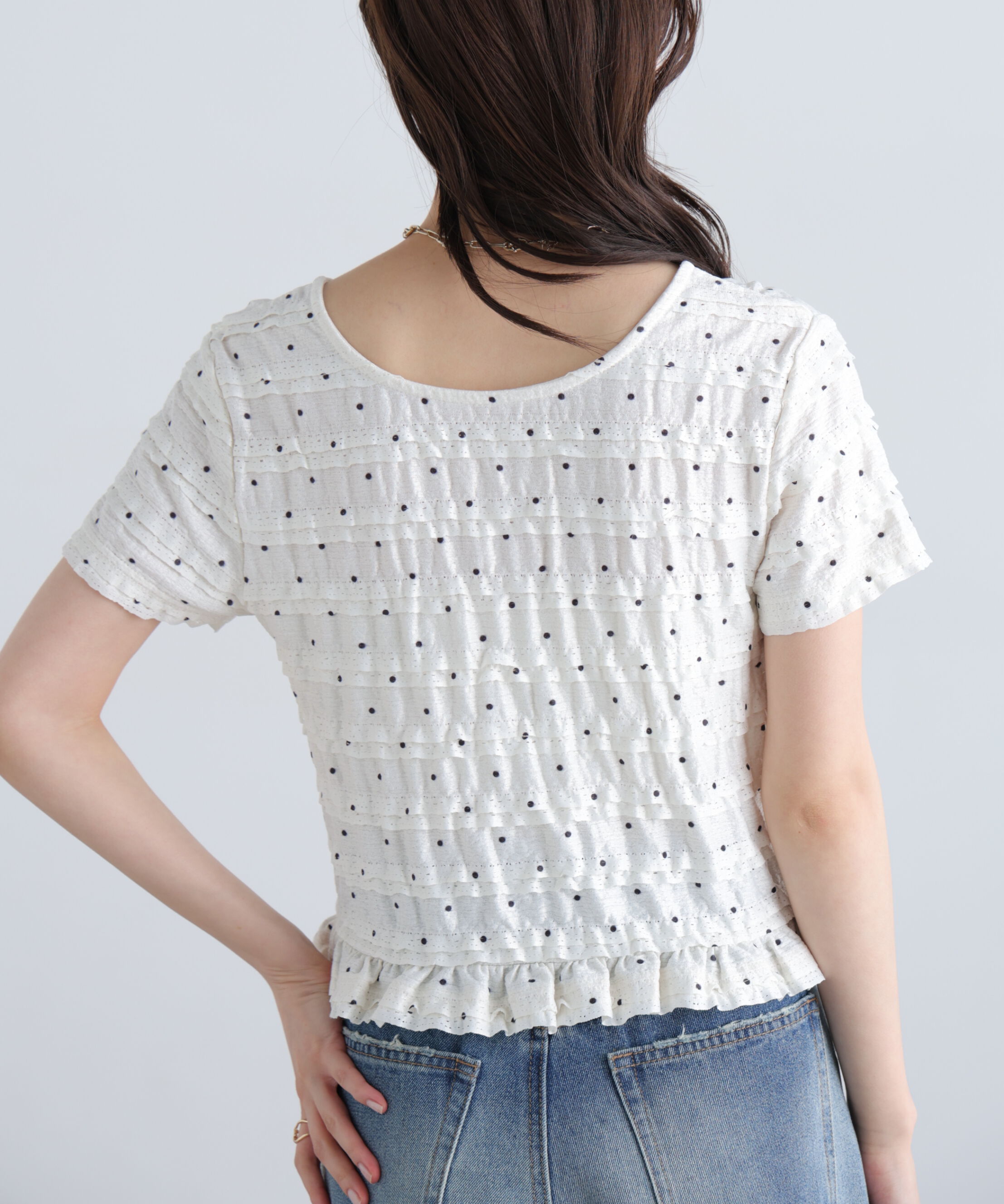  「前後2wayティアードフリル半袖カットソー」|Tシャツ・カットソー|