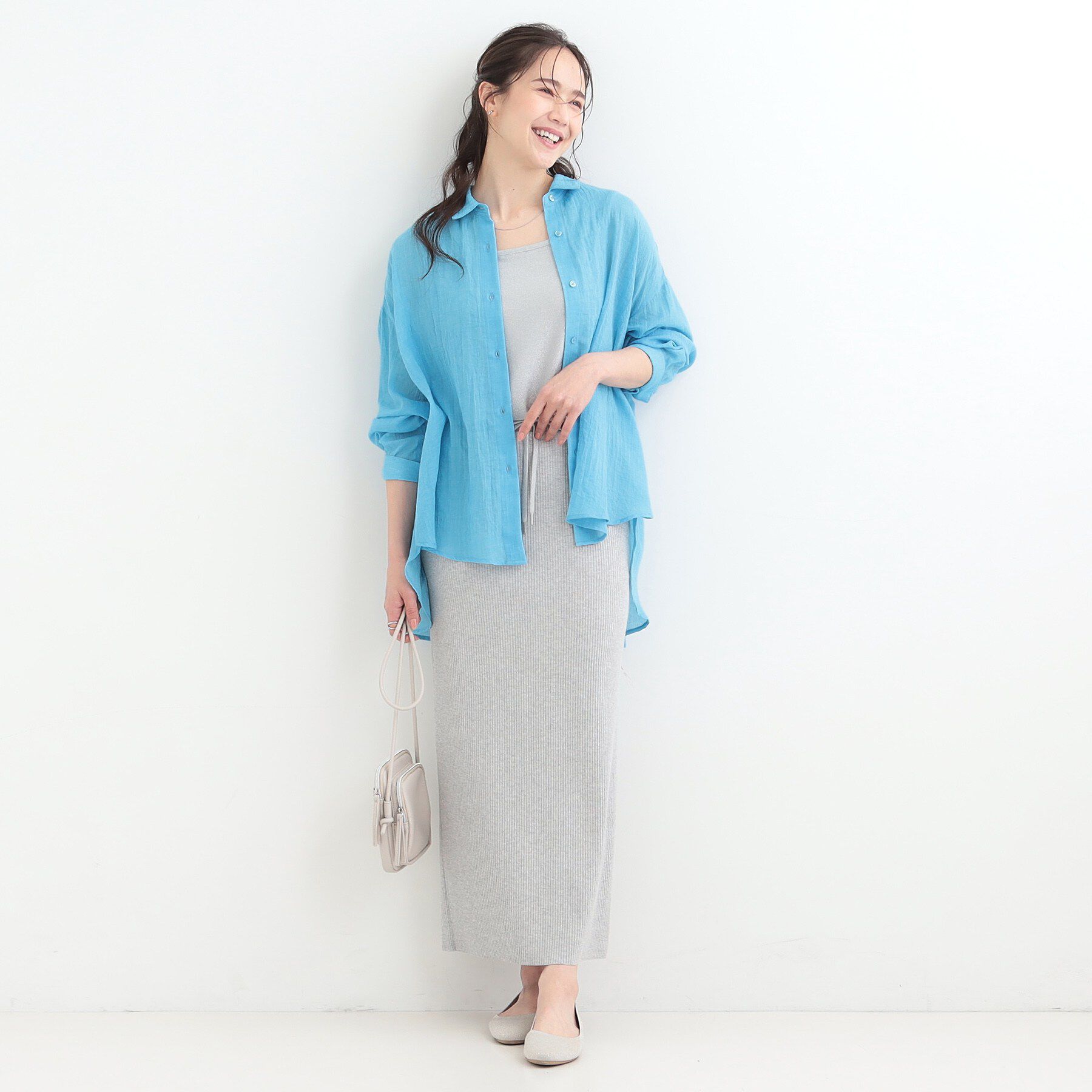 SHOO･LA･RUE「【体型カバー】ふんわり質感 やわらかこなれシアーシャツ」|シャツ・ブラウス|