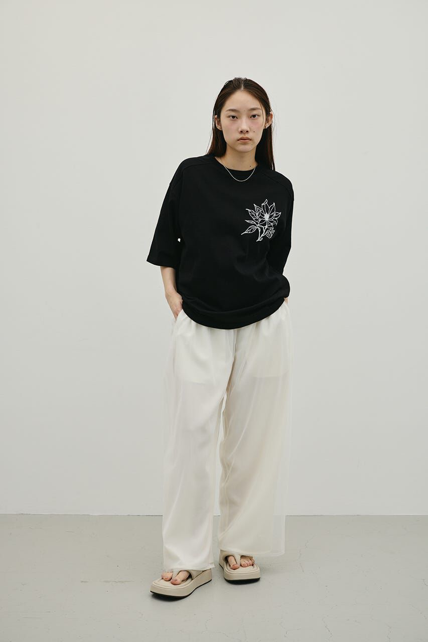 STYLEMIXER「フロッキープリントフラワーT」|Tシャツ・カットソー|