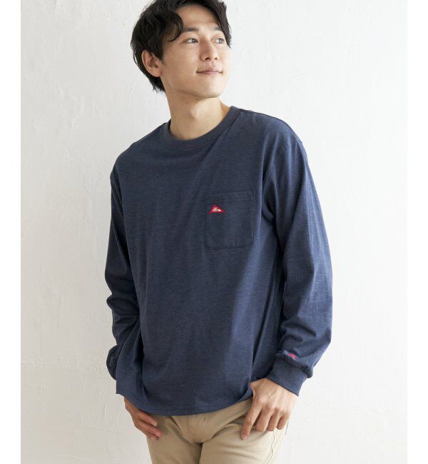 ikka「URBAN NATURE LIF ロゴワッペンポケロンT」|Tシャツ・カットソー|ブルー