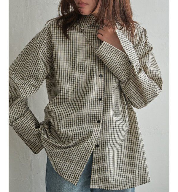 VENCE share style「チェックオーバーサイズPKシャツ」|シャツ・ブラウス|