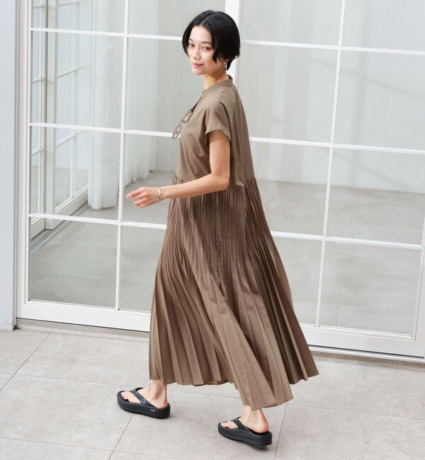 UNITED ARROWS green label relaxing「【結論シリーズ】全方位映えプリーツワンピ マシンウォッシャブル 吸水速乾」|ワンピース|