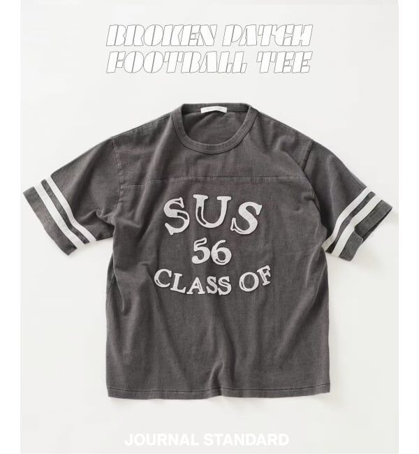 JOURNAL STANDARD「ブロークン パッチ フットボール T」|Tシャツ・カットソー|ブラック