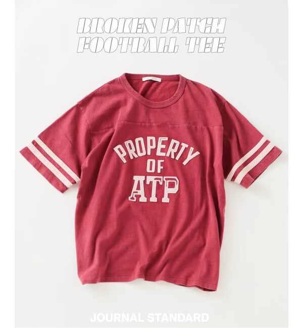 JOURNAL STANDARD「ブロークン パッチ フットボール T」|Tシャツ・カットソー|ボルドー