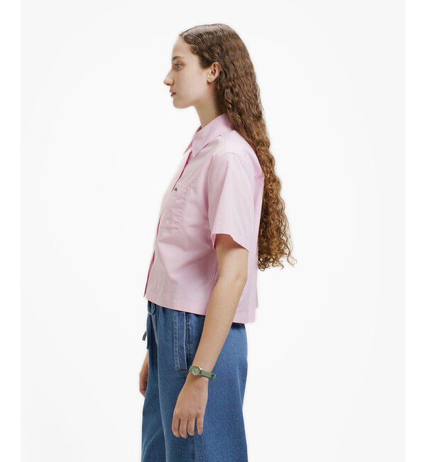 LACOSTE「ドライタッチ クロップ ハーフスリーブシャツ」|シャツ・ブラウス|