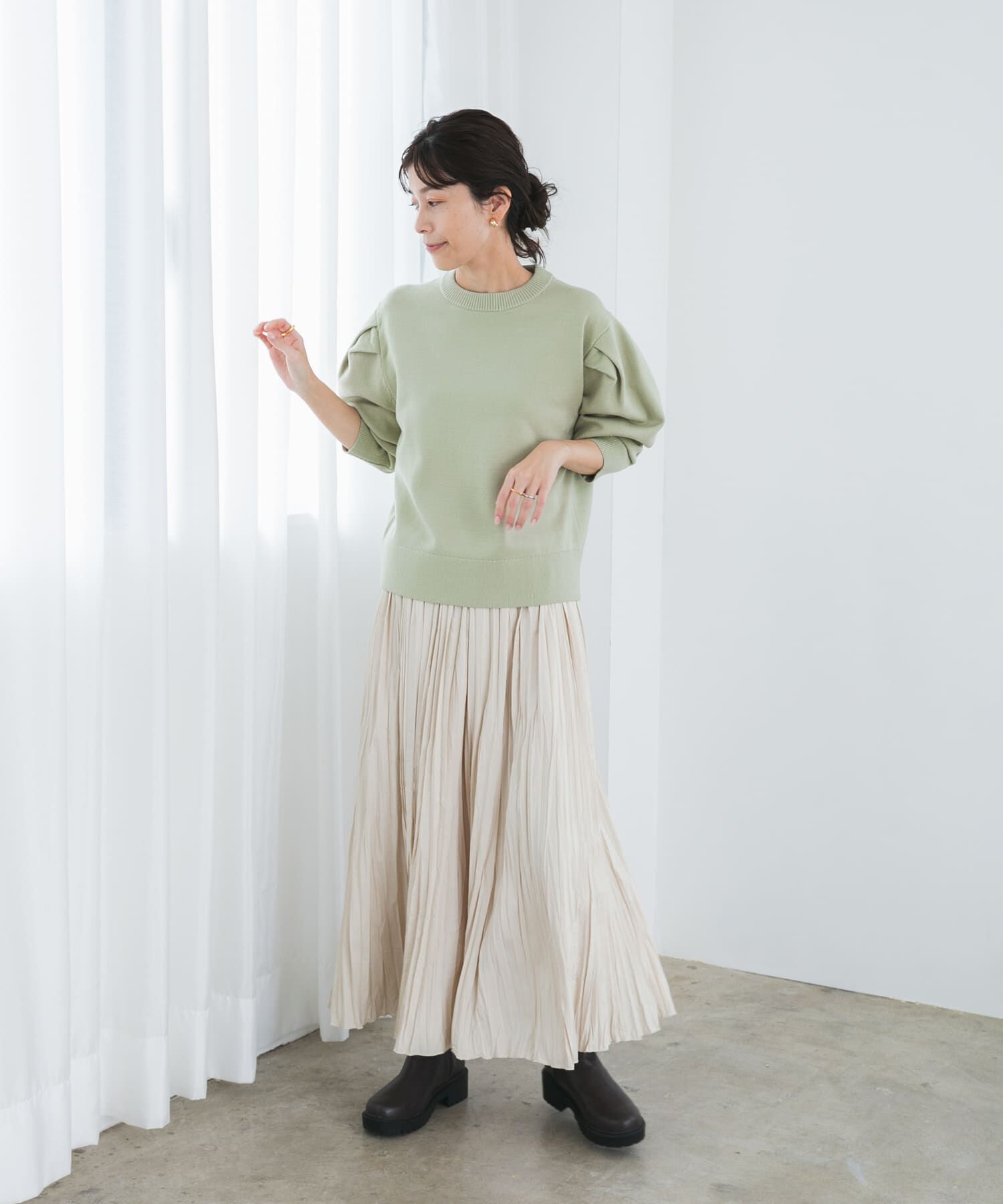 URBAN RESEARCH DOORS「『UR TECH 200日ニット』ショルダータックプルオーバー」|ニット・セーター|