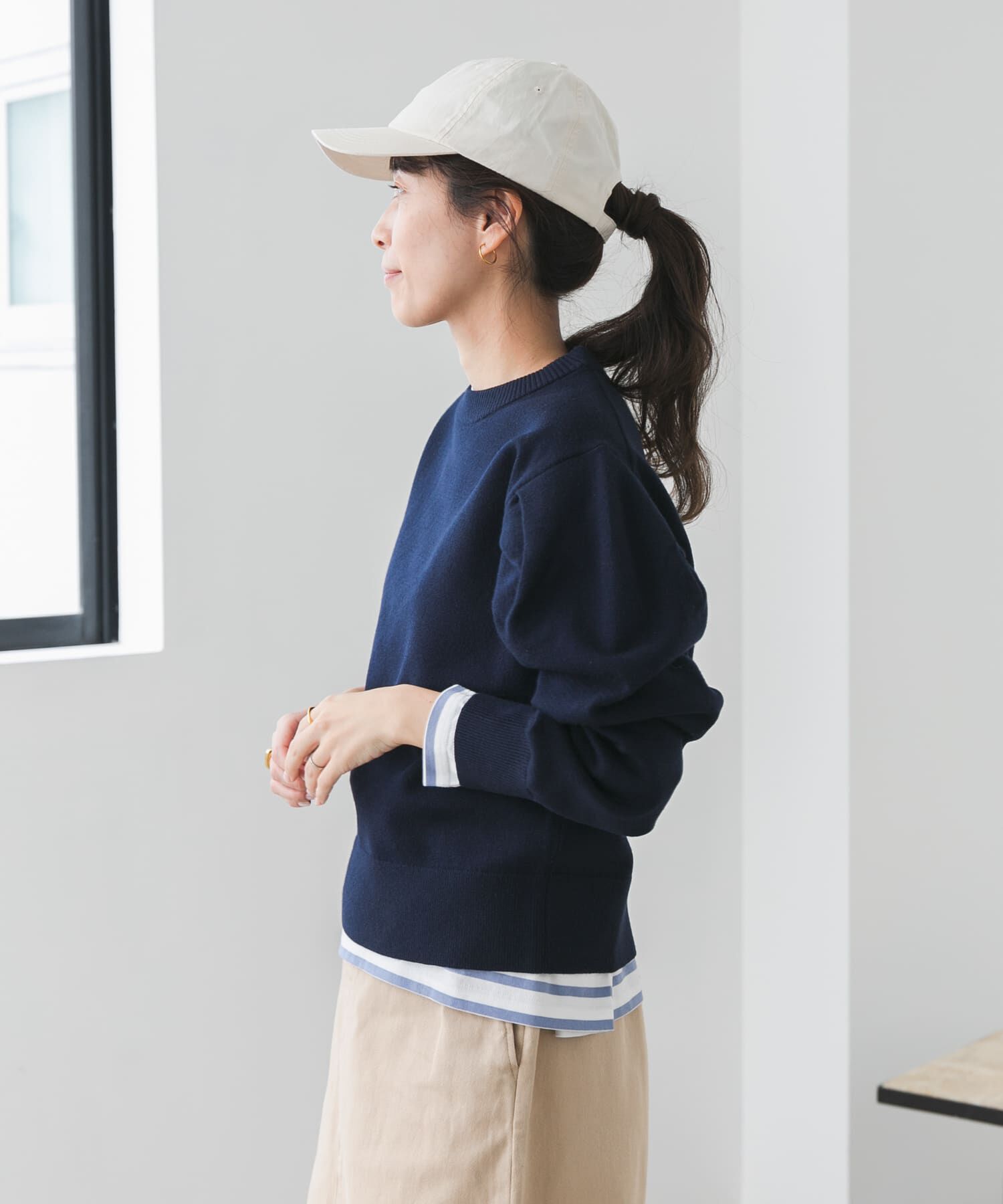 URBAN RESEARCH DOORS「『UR TECH 200日ニット』ショルダータックプルオーバー」|ニット・セーター|
