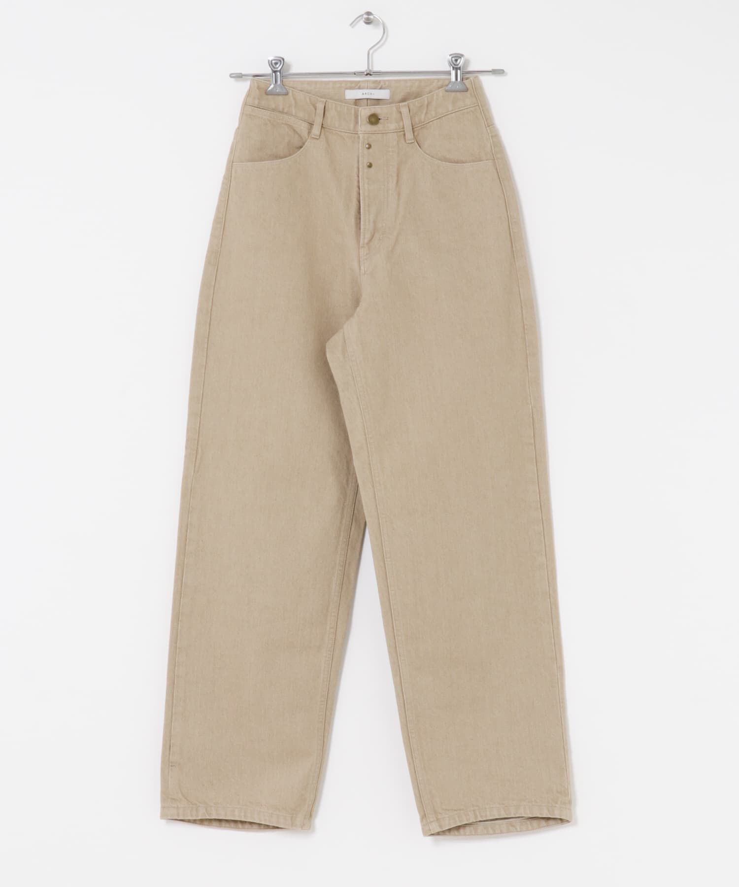 URBAN RESEARCH DOORS「ARCHI　14OZ DENIM WIDE PANTS」|デニム|ベージュ