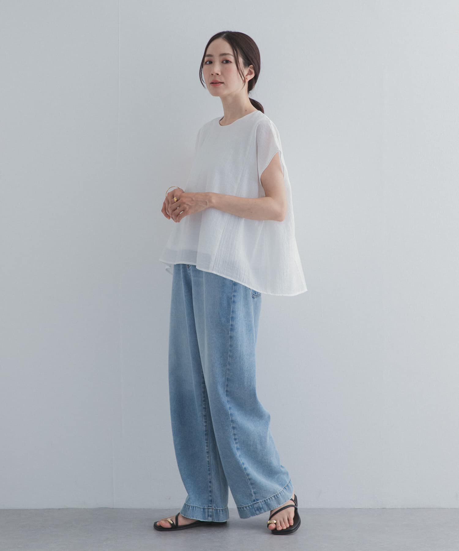 URBAN RESEARCH DOORS「レイヤードフレンチブラウス」|シャツ・ブラウス|