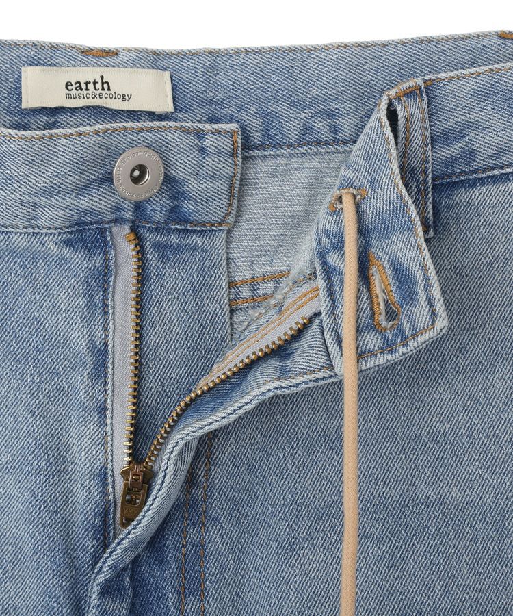earth music&ecology「サイドタックスーパーワイドデニムパンツ」|デニム|